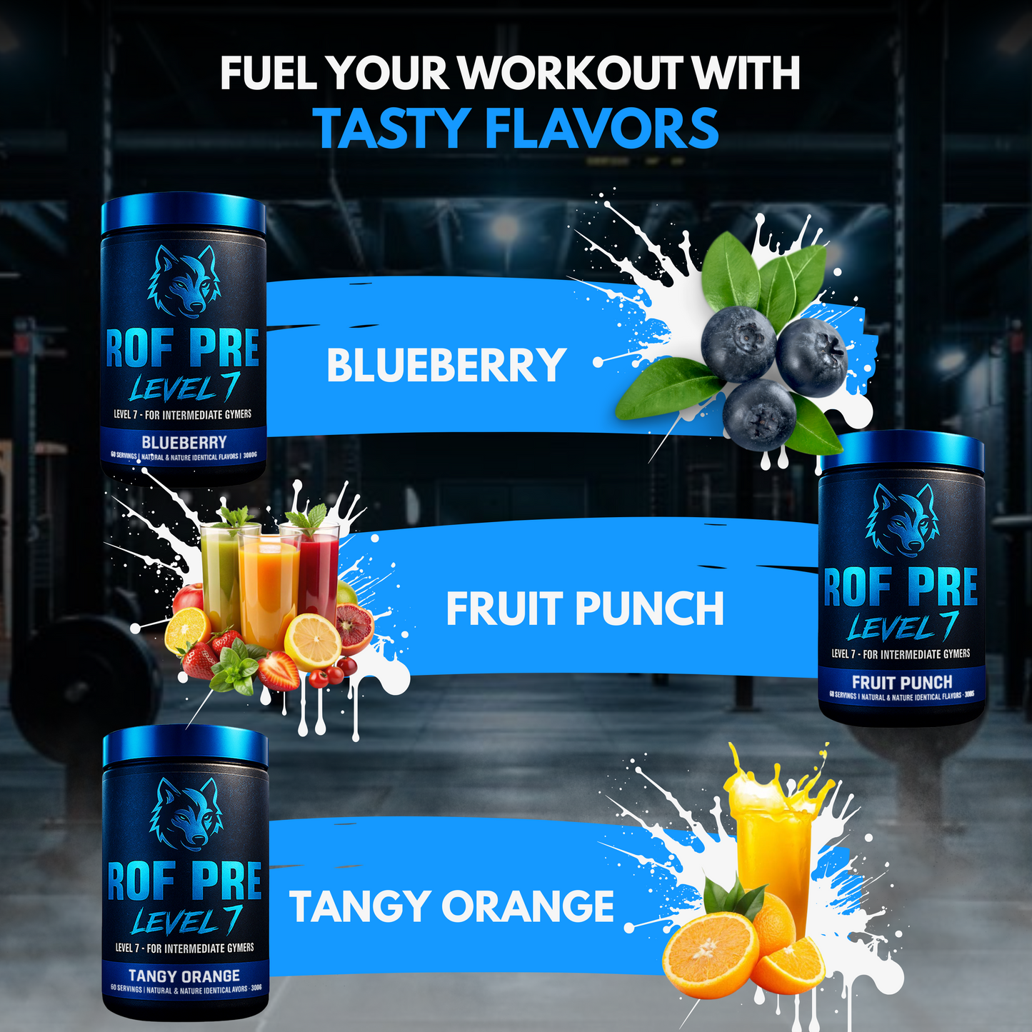 ROF Pre-Workout – Level 7 (Blueberry Flavor)